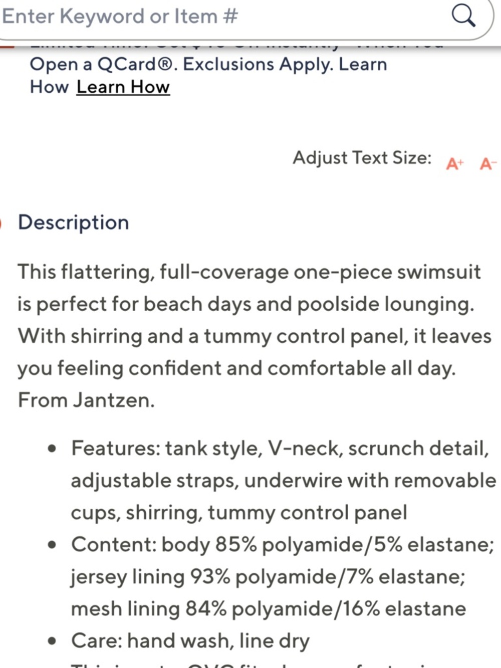 Jantzen Black Jolie One Piece Black Boho Palm - Picture 9 of 9